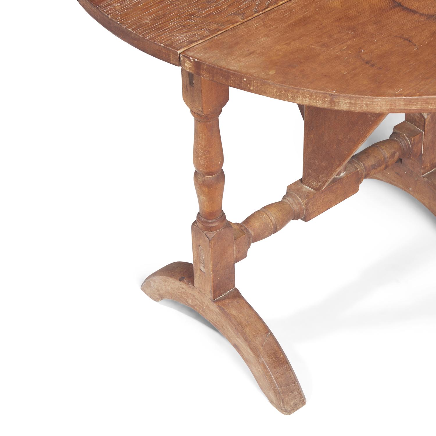 A William & Mary Maple and Pine "Trestle Board Butterfly" Table