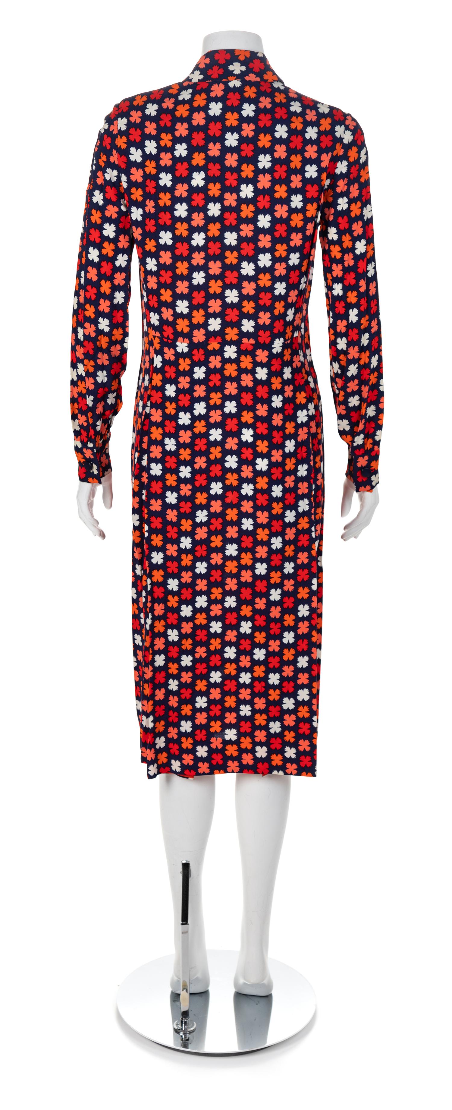 Givenchy Nouvelle Boutique Navy Floral Dress, 1980-90s No size label