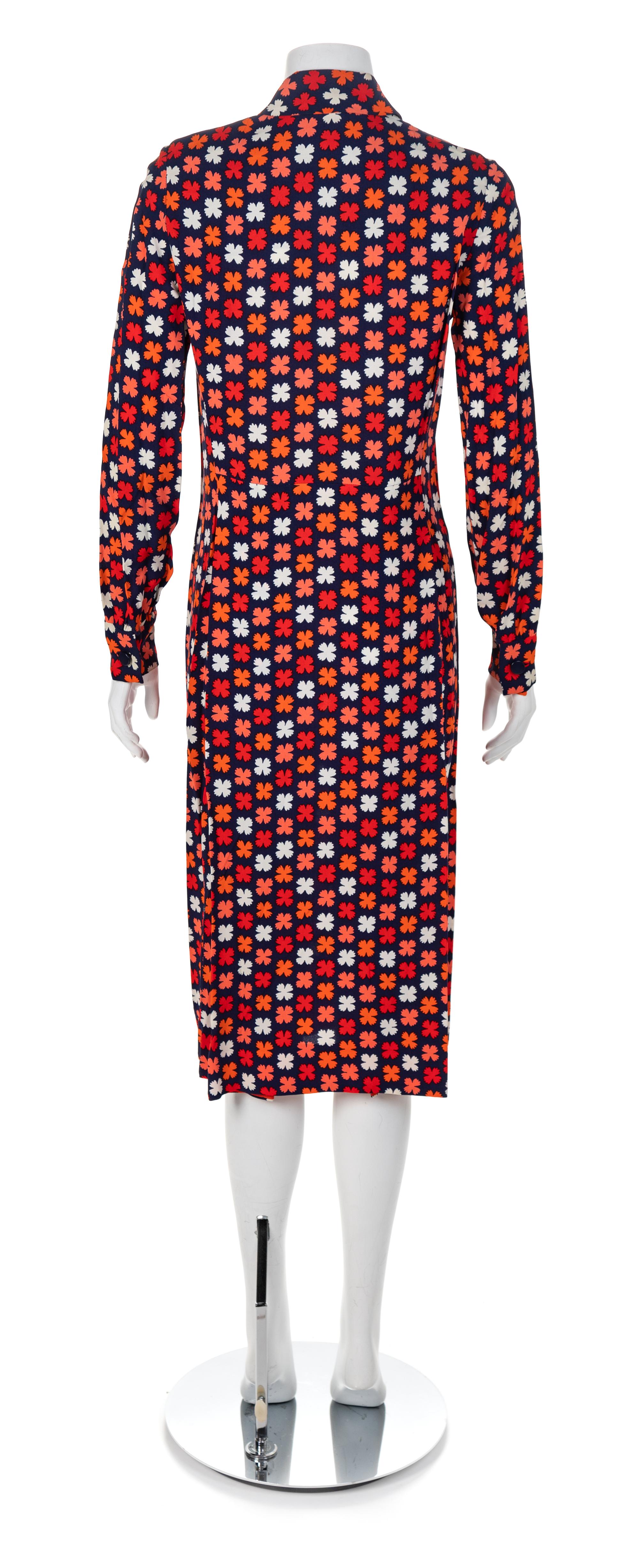 Givenchy Nouvelle Boutique Navy Floral Dress, 1980-90s No size label