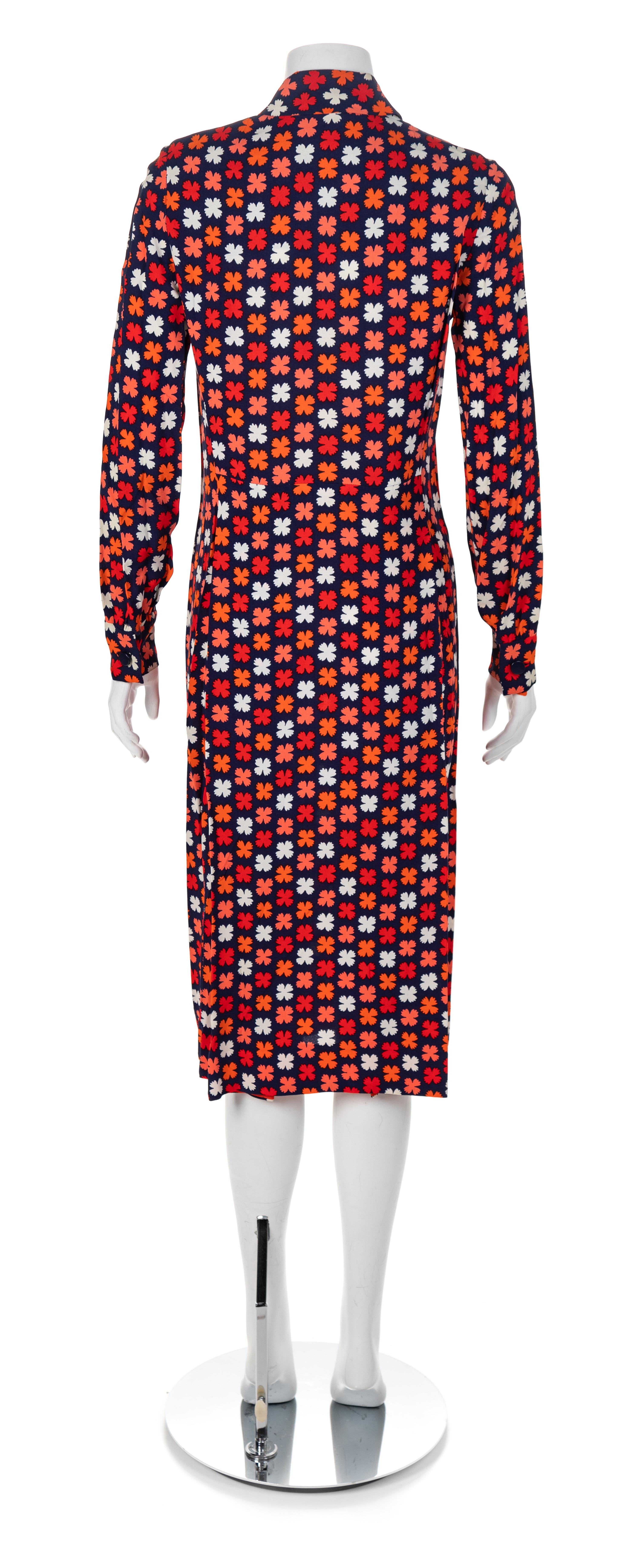 Givenchy Nouvelle Boutique Navy Floral Dress, 1980-90s No size label