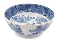 An English Blue and White Transfer-Printed Ironstone Bowl