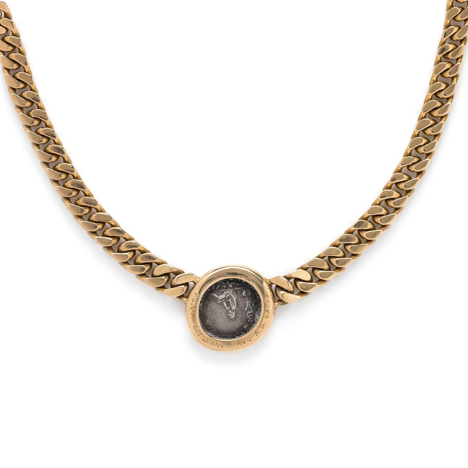 BVLGARI, YELLOW GOLD AND COIN 'MONETE' NECKLACE