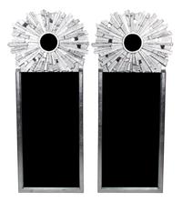 A Pair of Silvered Wood Sunburst Mirrors Height 55 x width 24 inches. — 20TH CENTURY