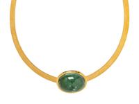 YELLOW OMEGA NECKCHAIN WITH CABOCHON TOURMALINE SLIDE