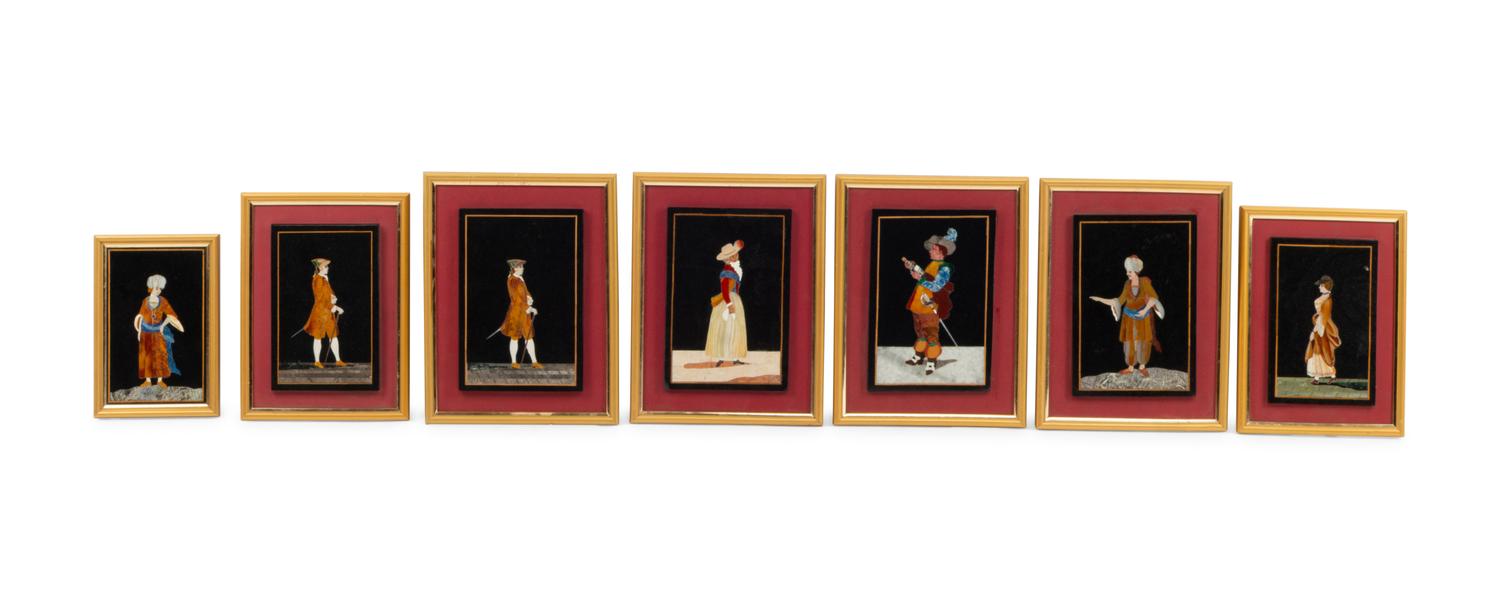 Seven Framed Pietra Dura Plaques