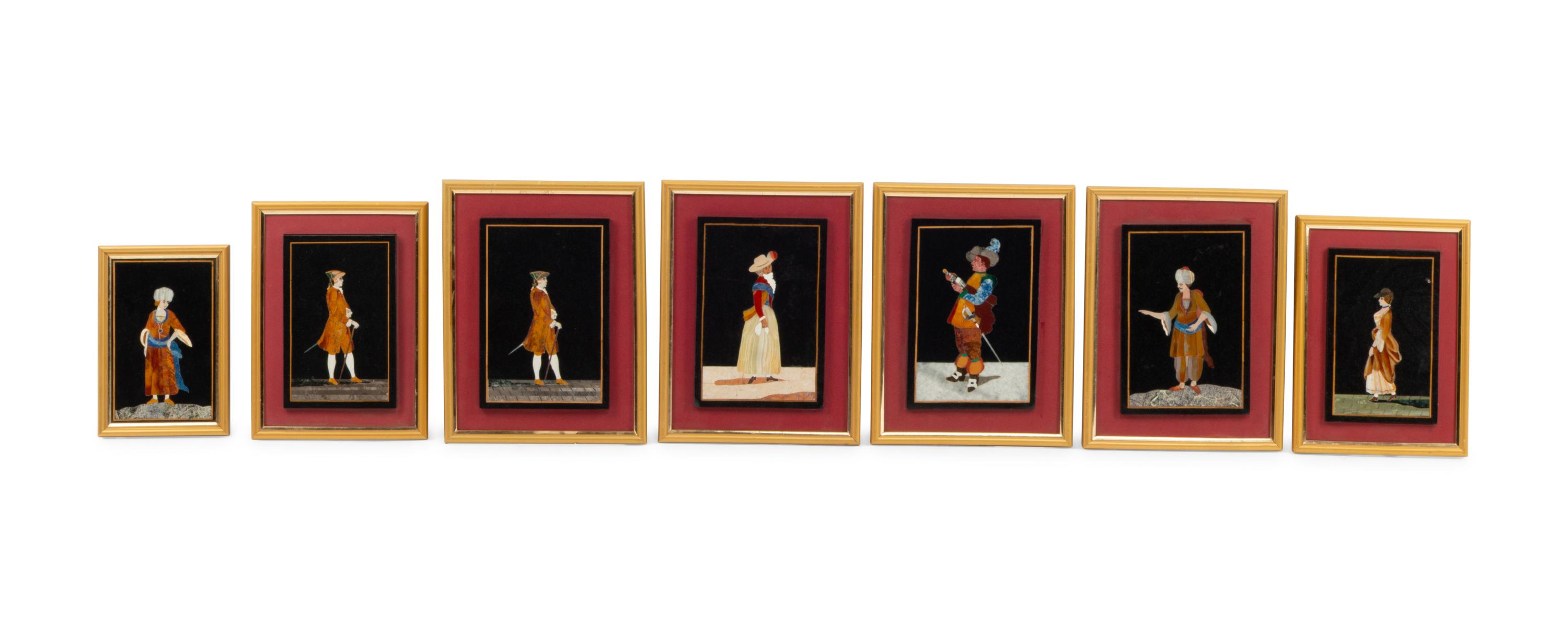 Seven Framed Pietra Dura Plaques