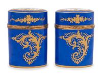 A Pair of Sèvres Style Porcelain Oviform Jars