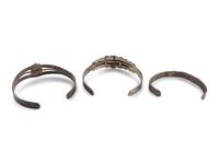 Fred Harvey Era Silver and Turquoise Cuff Bracelets