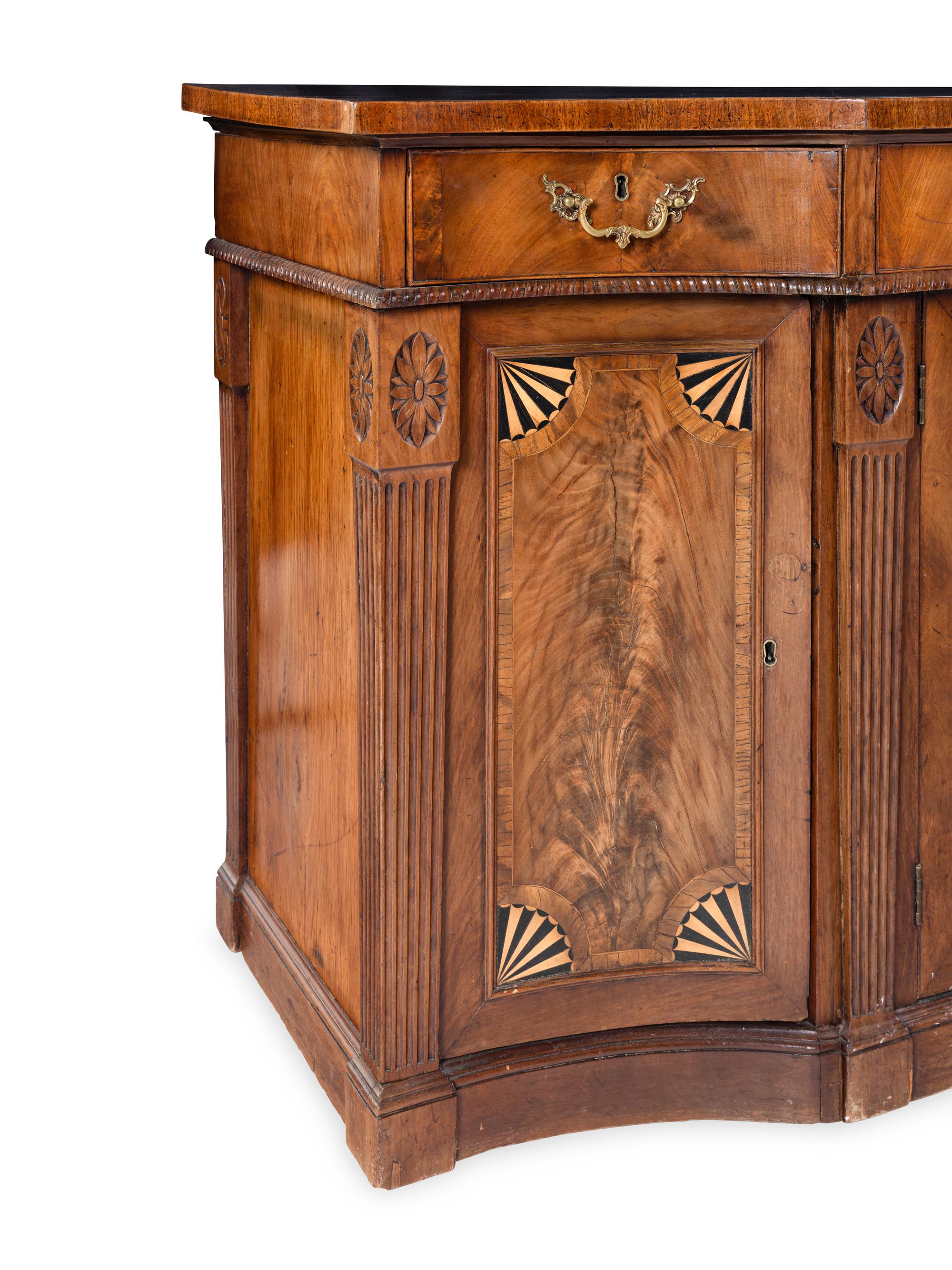 A Regency Mahogany Sideboard with Part-Ebonized Inlay