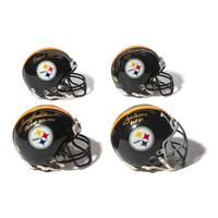 A Collection of Pittsburgh Steelers Hall of Fame Signed Autograph Mini Helmets