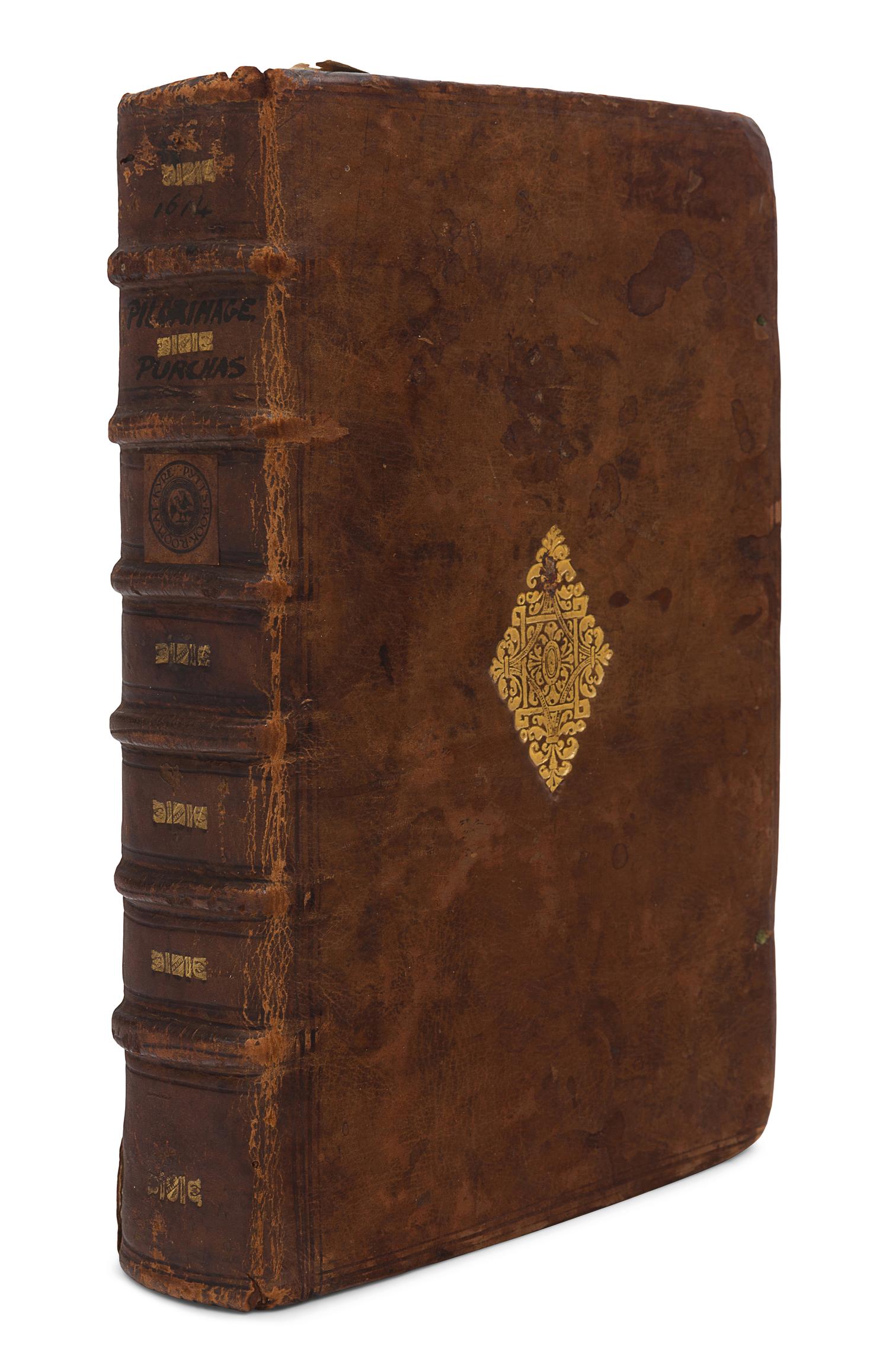 PURCHAS, Samuel (1575?-1626). Purchas his Pilgrimage. Or Relations of the World and the Religions Observed in All Ages and Places discovered, from the Creation unto this Present. In Foure Parts . London: William Stansby for Henrie Fetherstone, 1614.