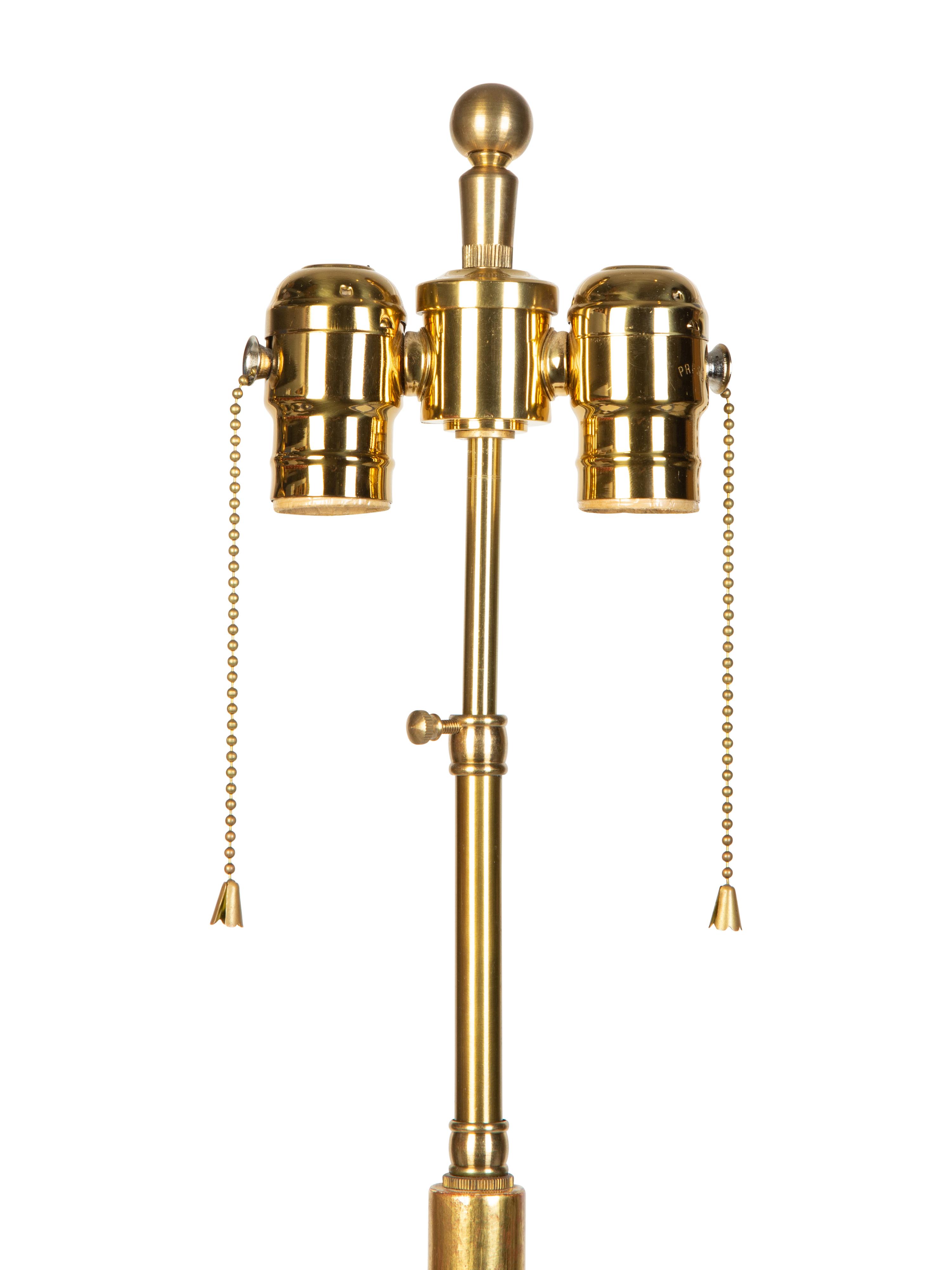 Three Giltwood Columnar Lamps