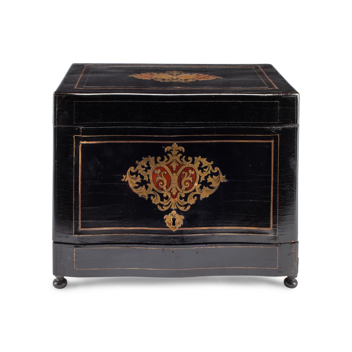 A French Ebonized and Boulle Marquetry Cave à Liqueur