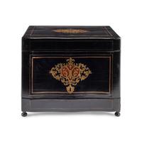 A French Ebonized and Boulle Marquetry Cave à Liqueur