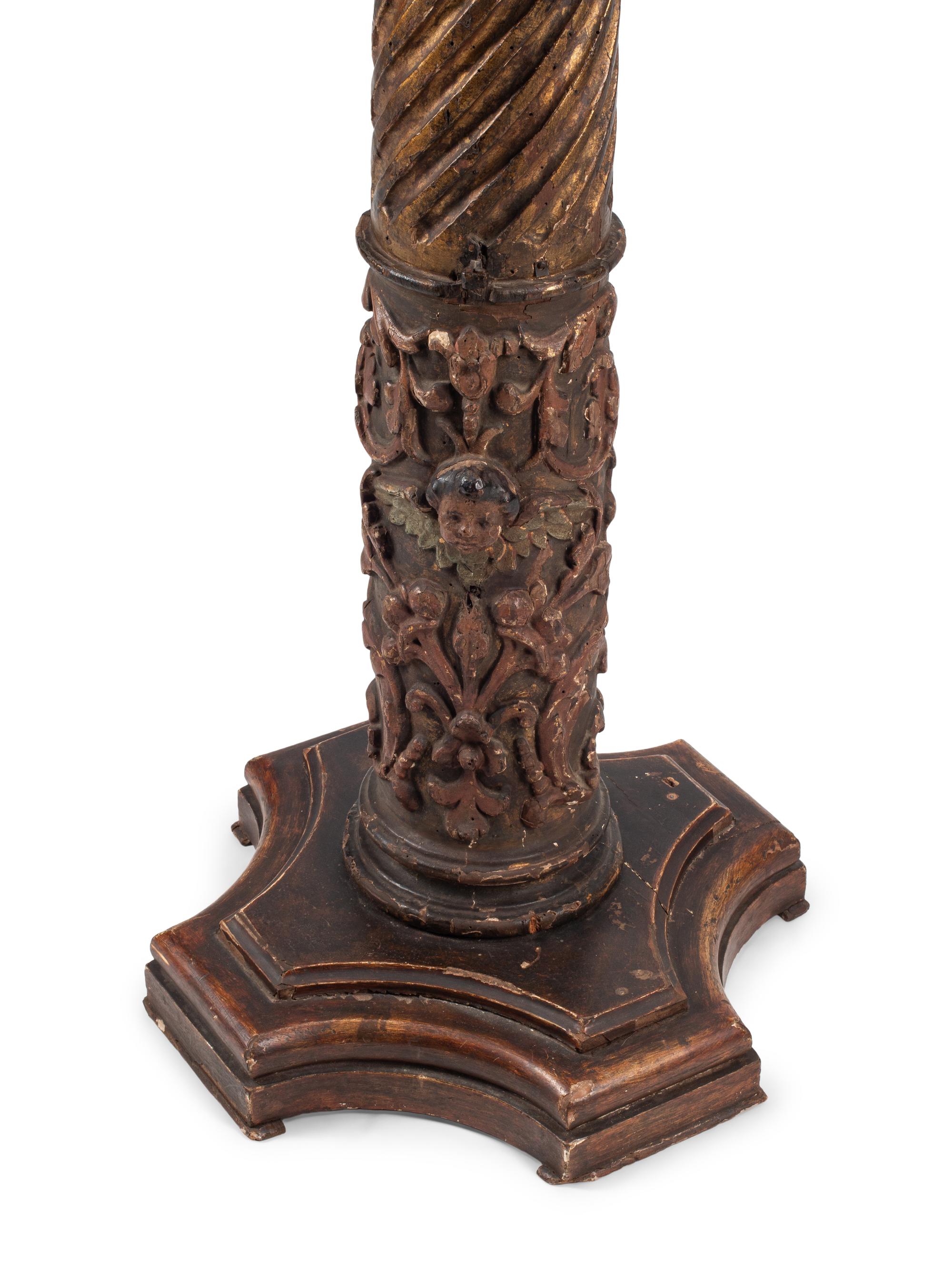 An Italian Giltwood Column