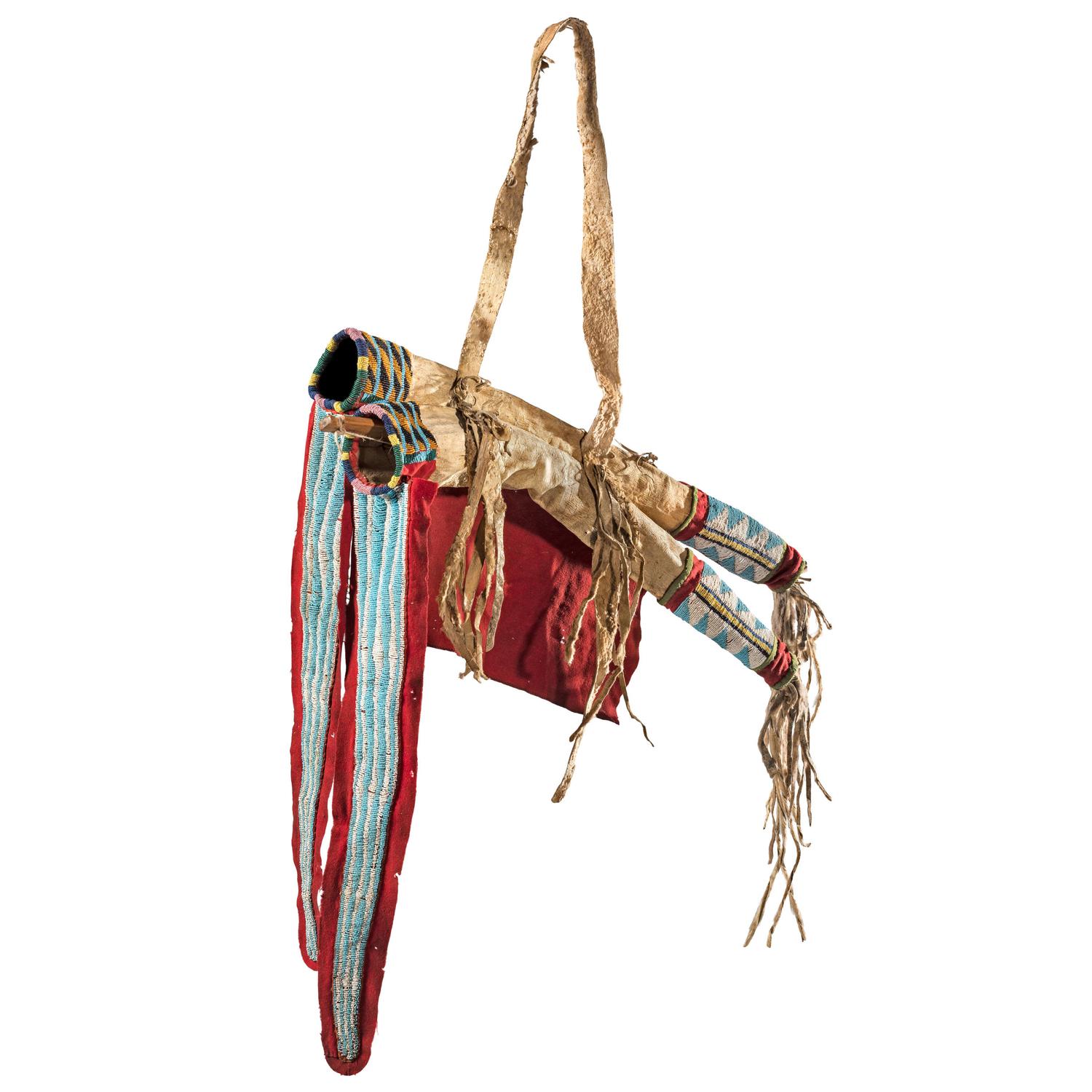 Ute Beaded Mountain Lion Hide Bowcase and Quiver