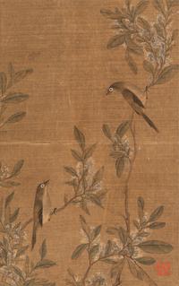 Two Chinese Paintings Depicting Birds and Flowers