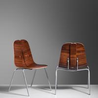 Set of Six Dining Chairs, c. 1945 Steelcraft, USA