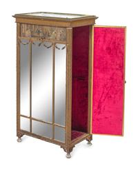 A Louis XVI Style Mirrored Giltwood Cabinet