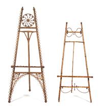 Two Victorian Easels Height 71 inches.