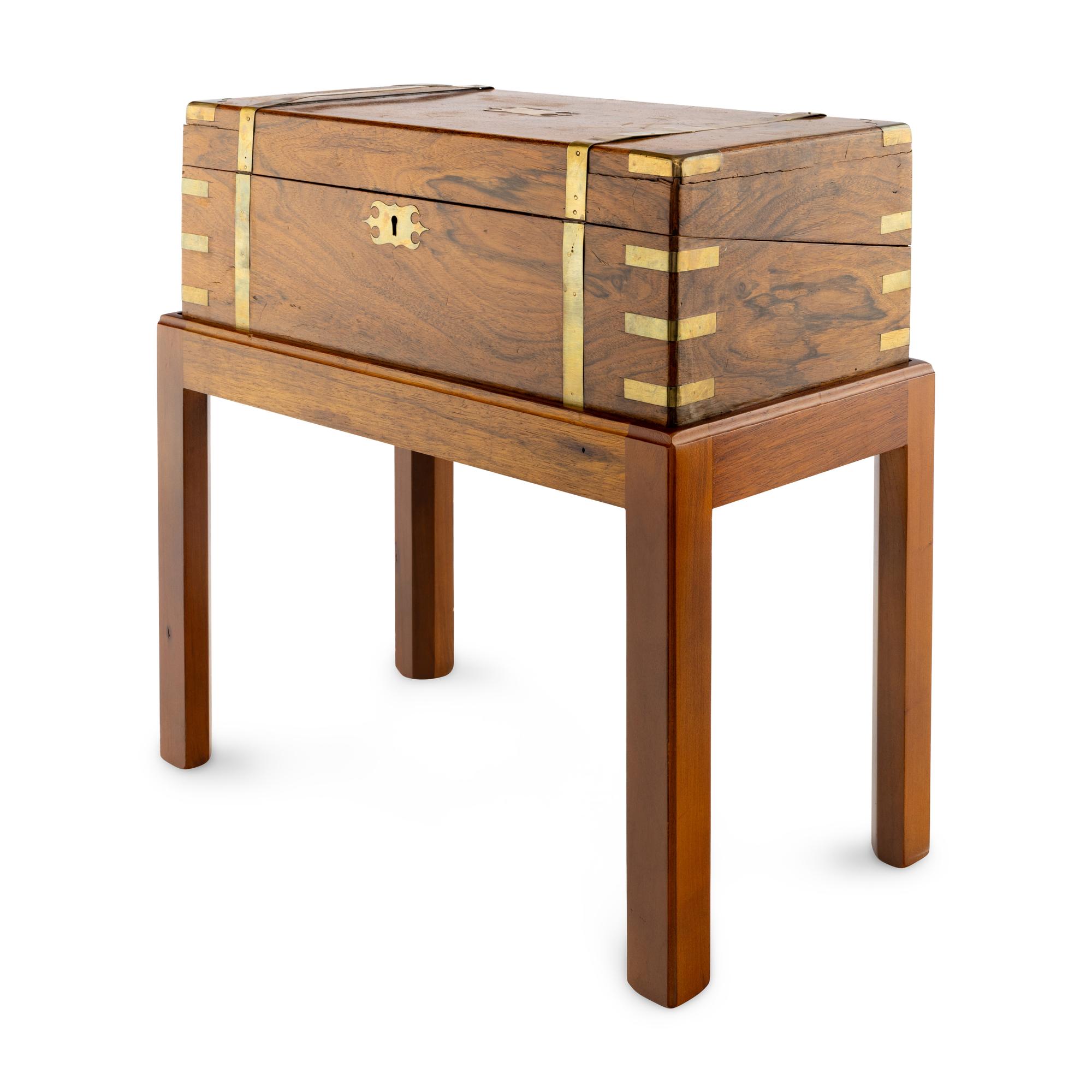 An English Brass Mounted Walnut Writing Slope