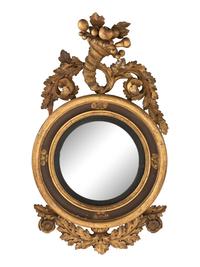 A Classical Parcel Gilt Cornucopia Decorated Girandole Bull’s Eye Mirror