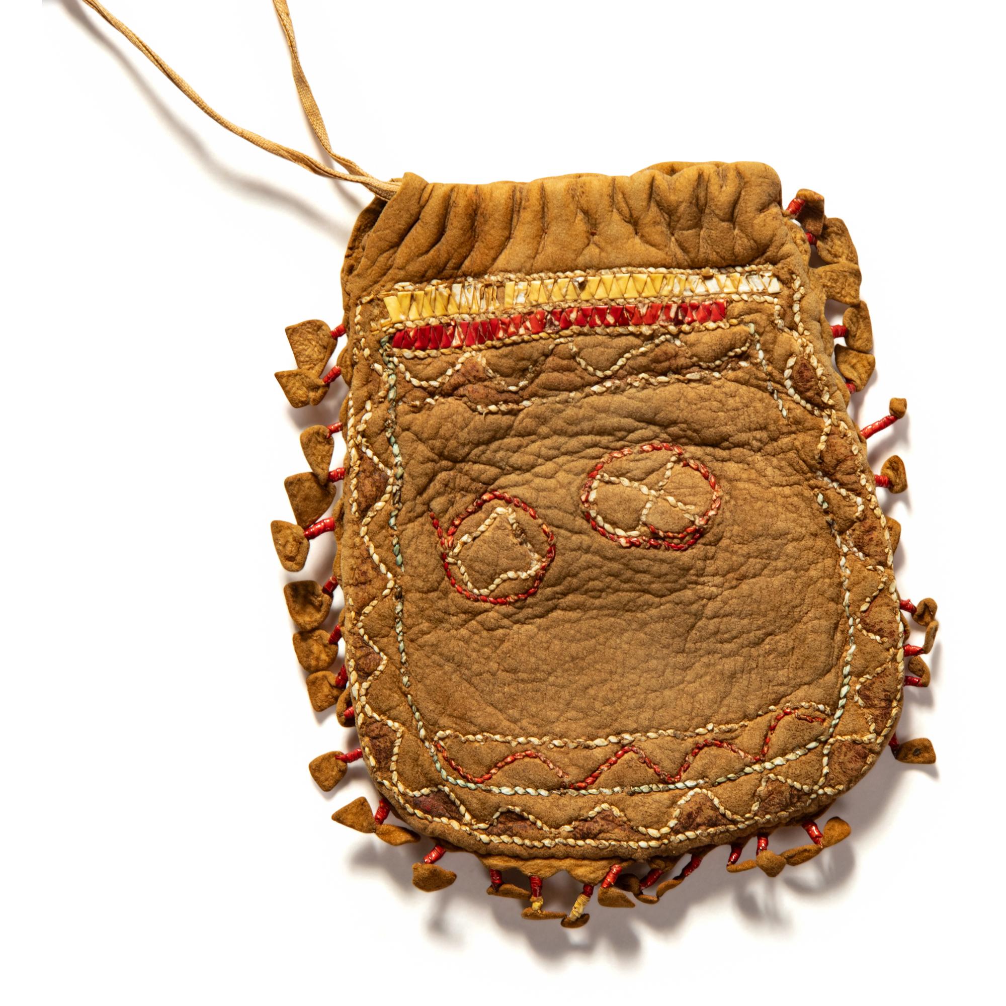 Great Lakes Quilled Drawstring Pouch