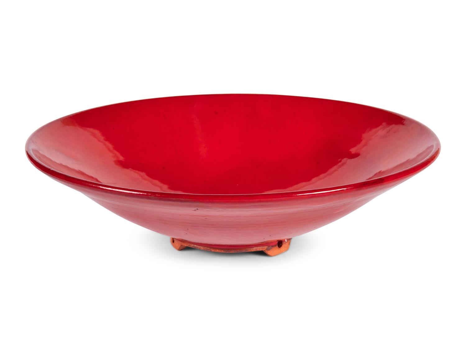 A Red Glazed Pottery Bowl