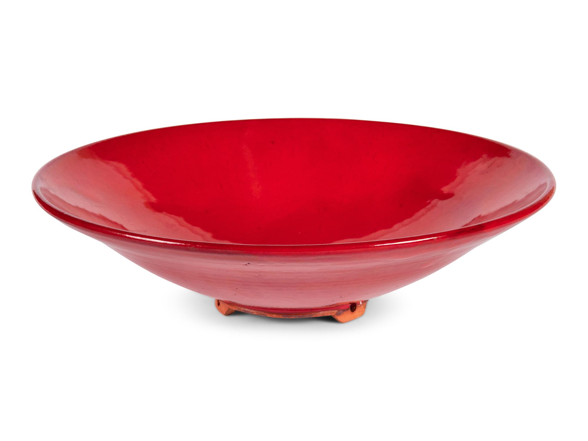 A Red Glazed Pottery Bowl