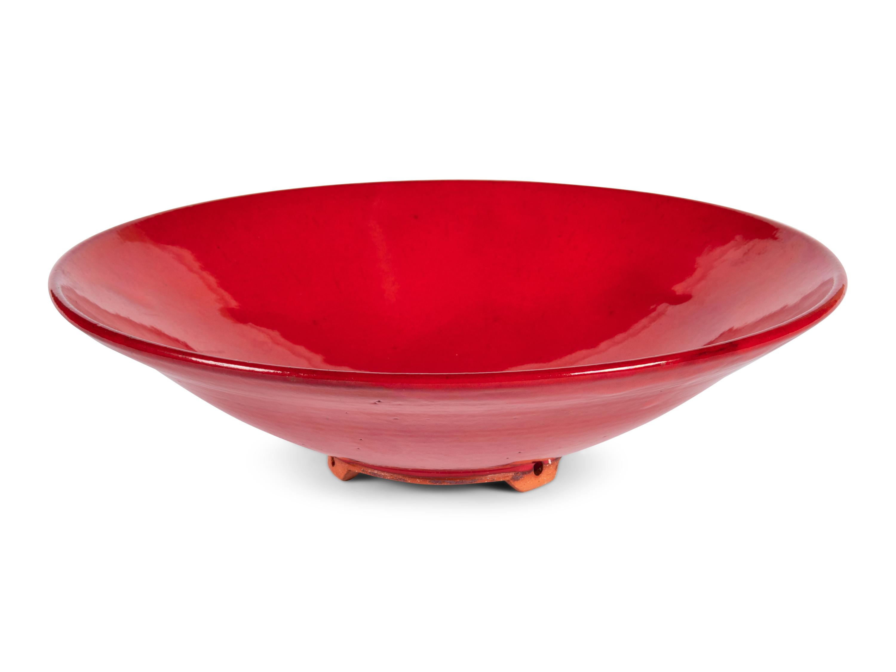 A Red Glazed Pottery Bowl