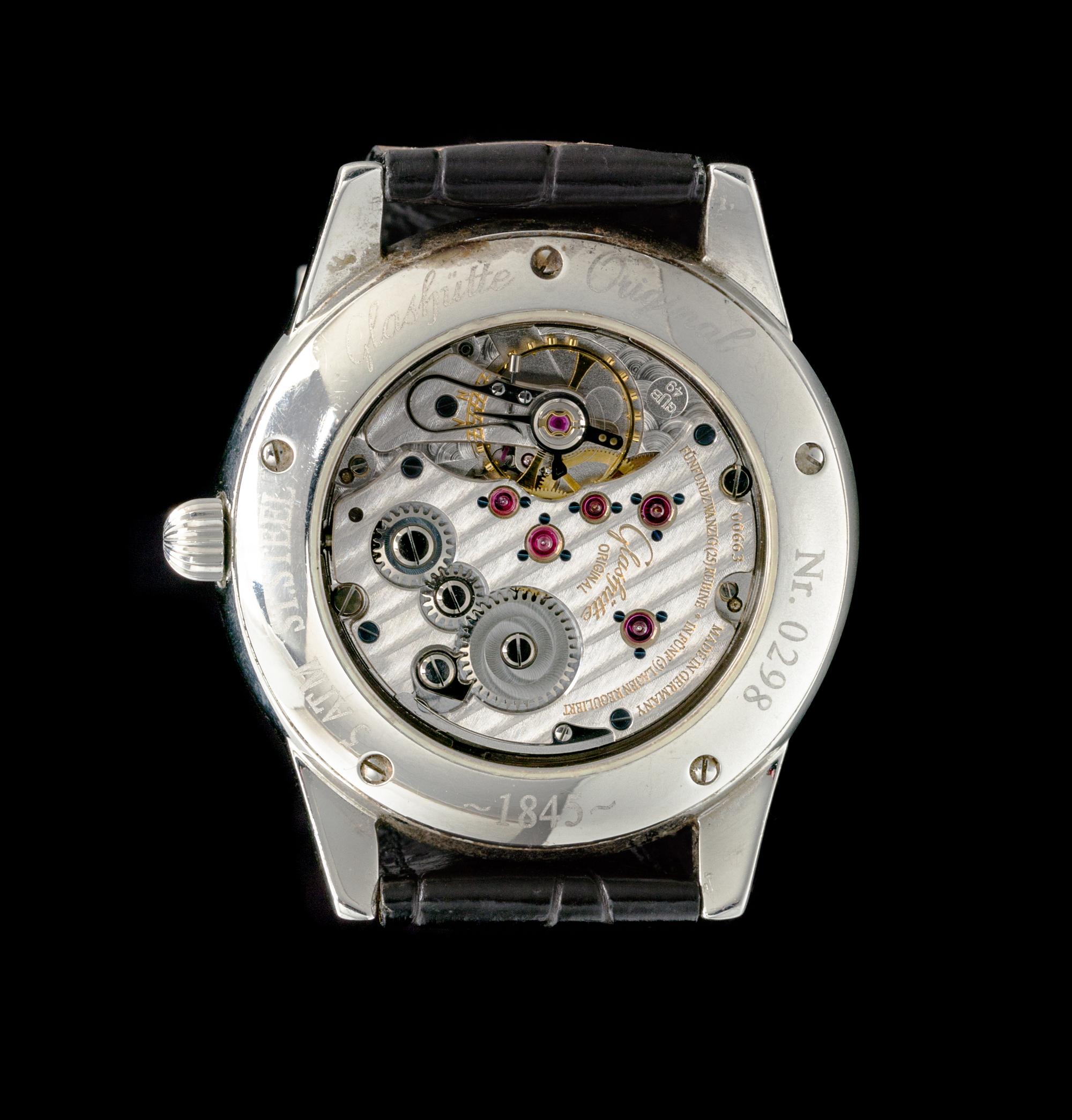 A Stainless Steel Ref. 1845 Regulator Wristwatch, Glashütte,