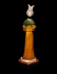 A Chinese Sancai- Glazed Pottery Lady