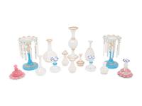 Fourteen Opaline Glass Table Articles