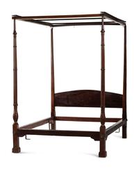 A Chippendale Carved Mahogany Four-Post Tester Bedstead
