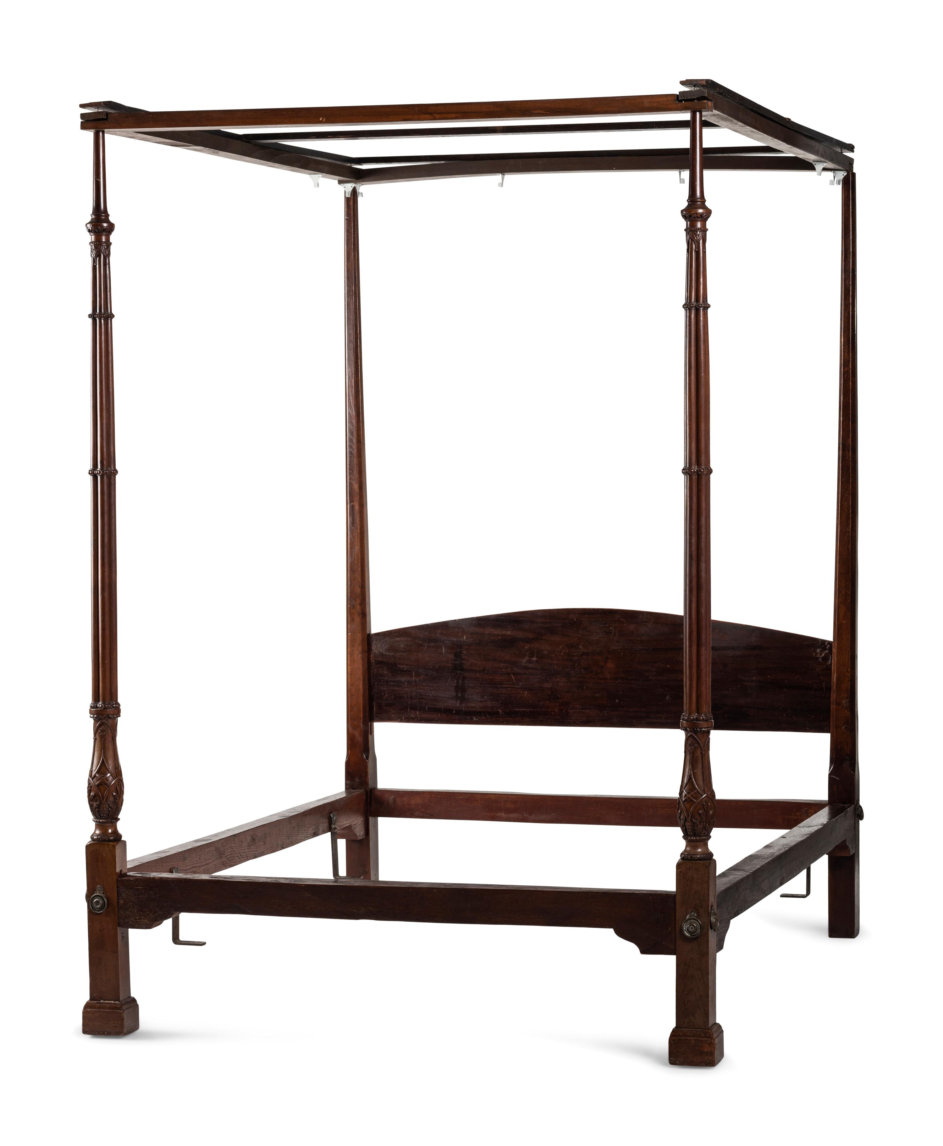 A Chippendale Carved Mahogany Four-Post Tester Bedstead
