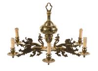 A Flemish Brass Six-Light Chandelier — 19TH CENTURY