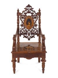 A Black Forest Marquetry Armchair