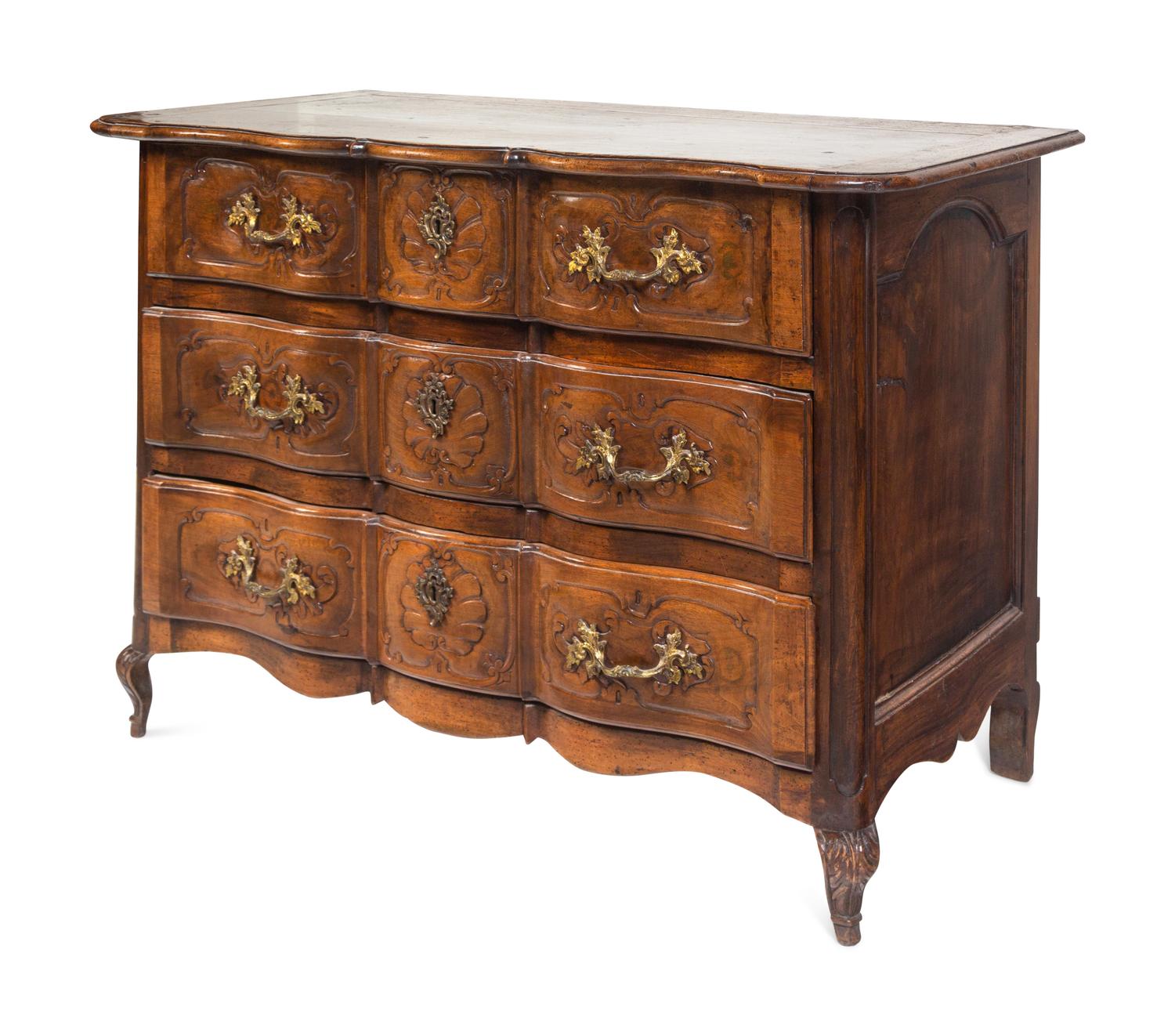 A Provincial Louis XV Walnut Commode