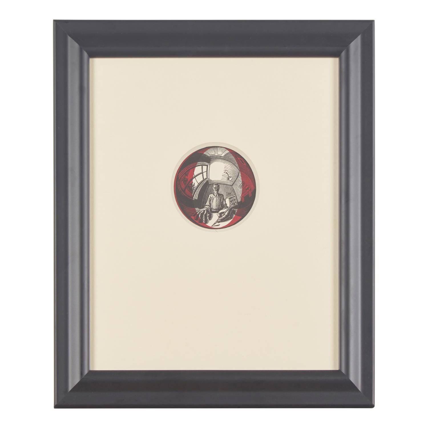 M.C. Escher (Dutch, 1898-1972) — Self-Portrait in Spherical Mirror (from Regelmatige Vlakverdeling (Regular Division of the Plane) ), 1958