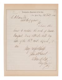 [CIVIL WAR] DIX, John A. (1798-1879). 2 items, incl. letter signed by Maj. Gen. Dix & scarce CDV.