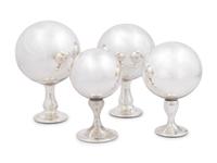 Four Mercury Glass Orbs