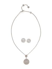 BULGARI, WHITE GOLD AND DIAMOND 'ASRALE' NECKLACE AND CLIP EARRINGS