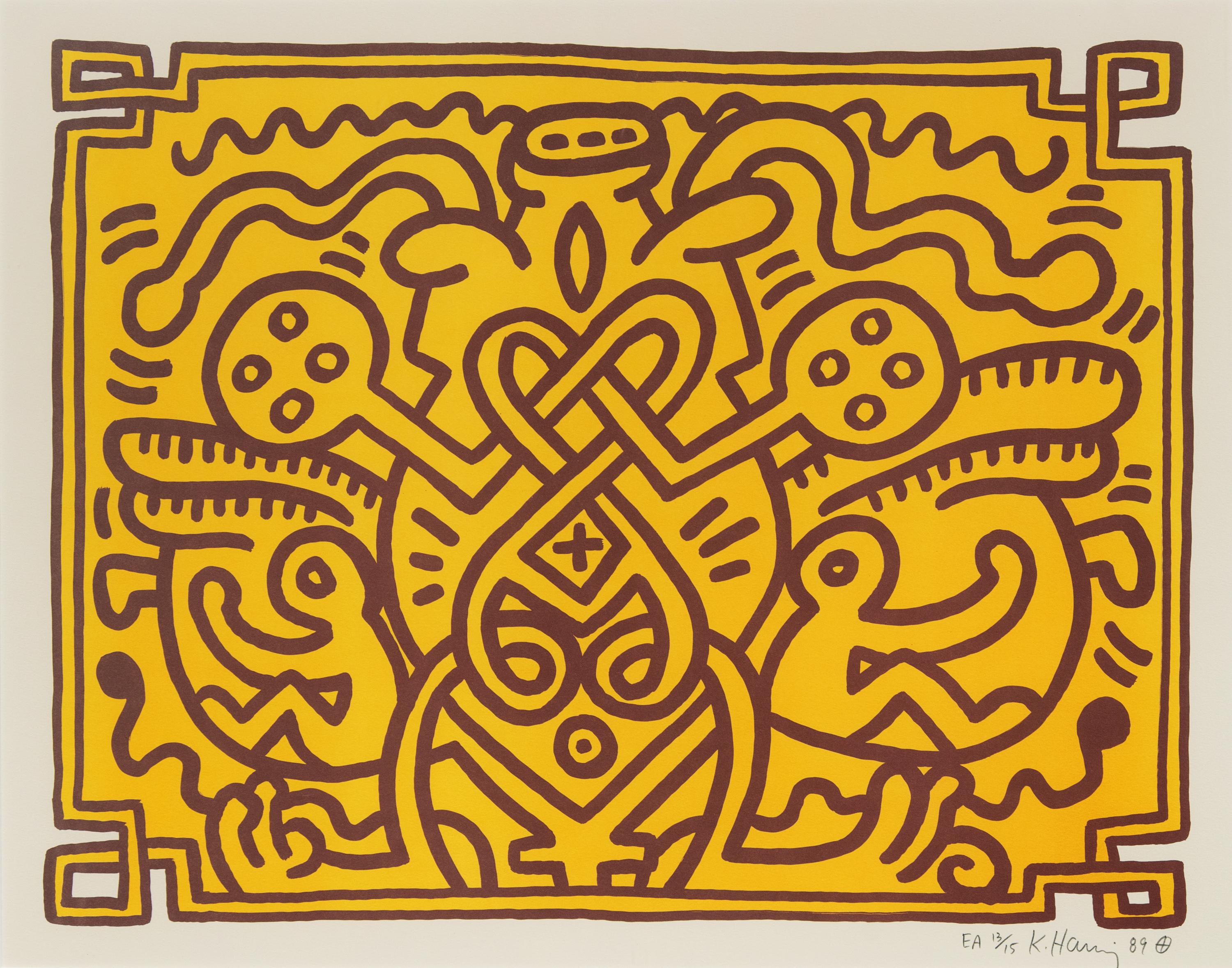 Keith Haring (American, 1958-1990) — Chocolate Buddha 4, 1989