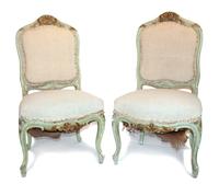 A Pair of Louis XV Style Painted Side Chairs