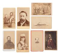 [CIVIL WAR - ABOLITION]. 8 CDVs, incl. view of Henry Ward Beecher with Harriet Beecher Stowe.