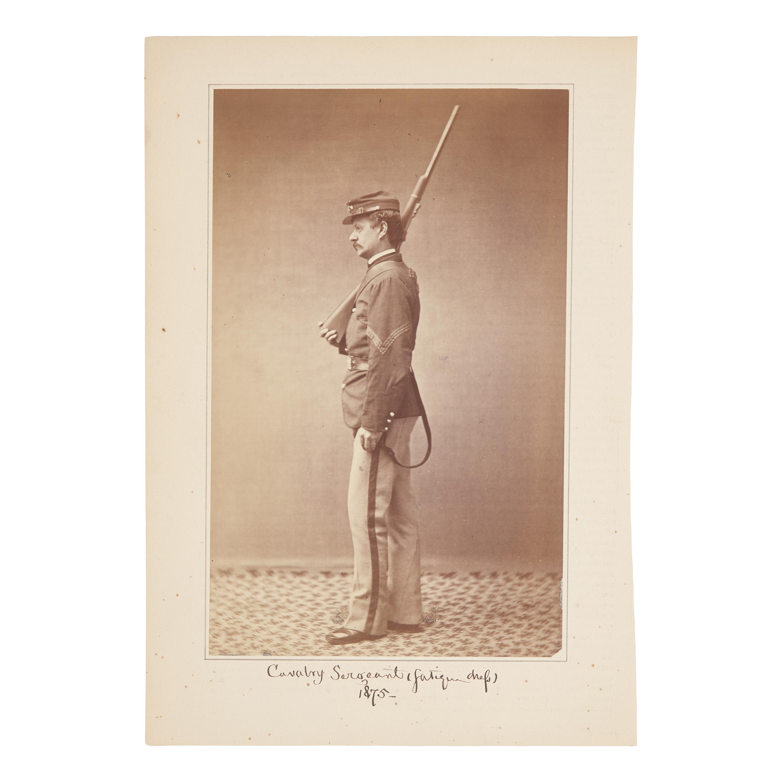 [Native-Americana] 2 photographic studies of a US Cavalry officer in 1875