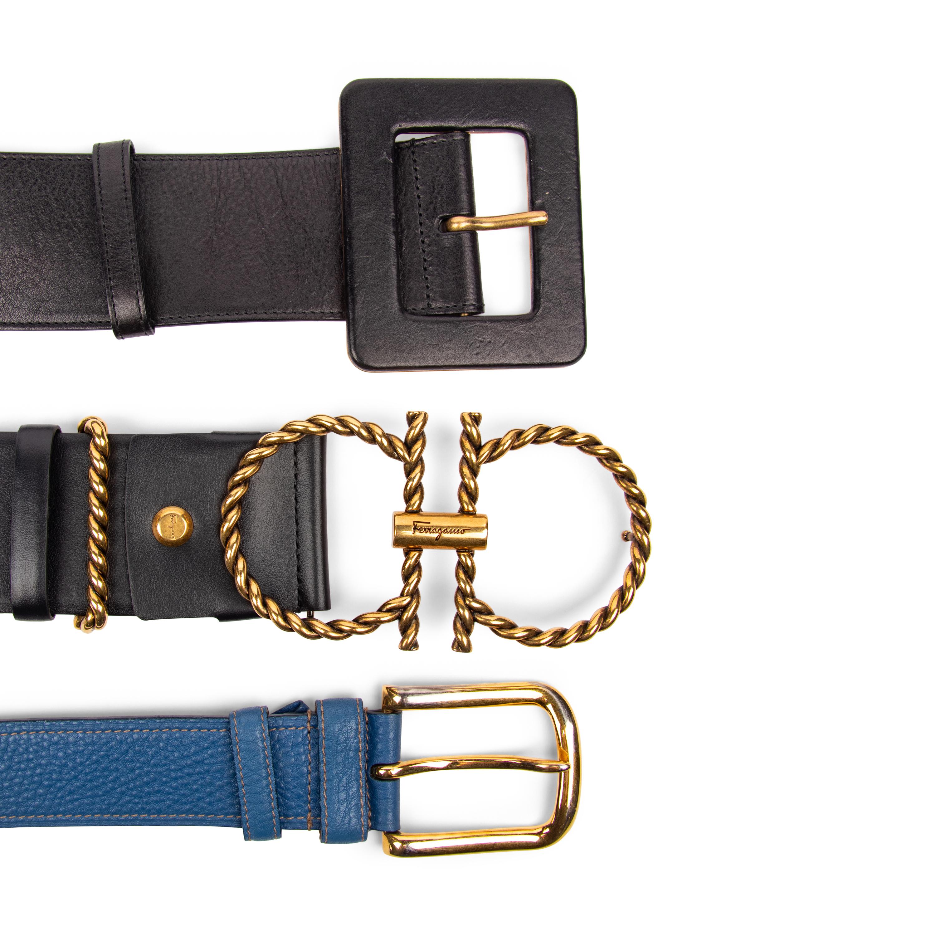Three Designer Belts