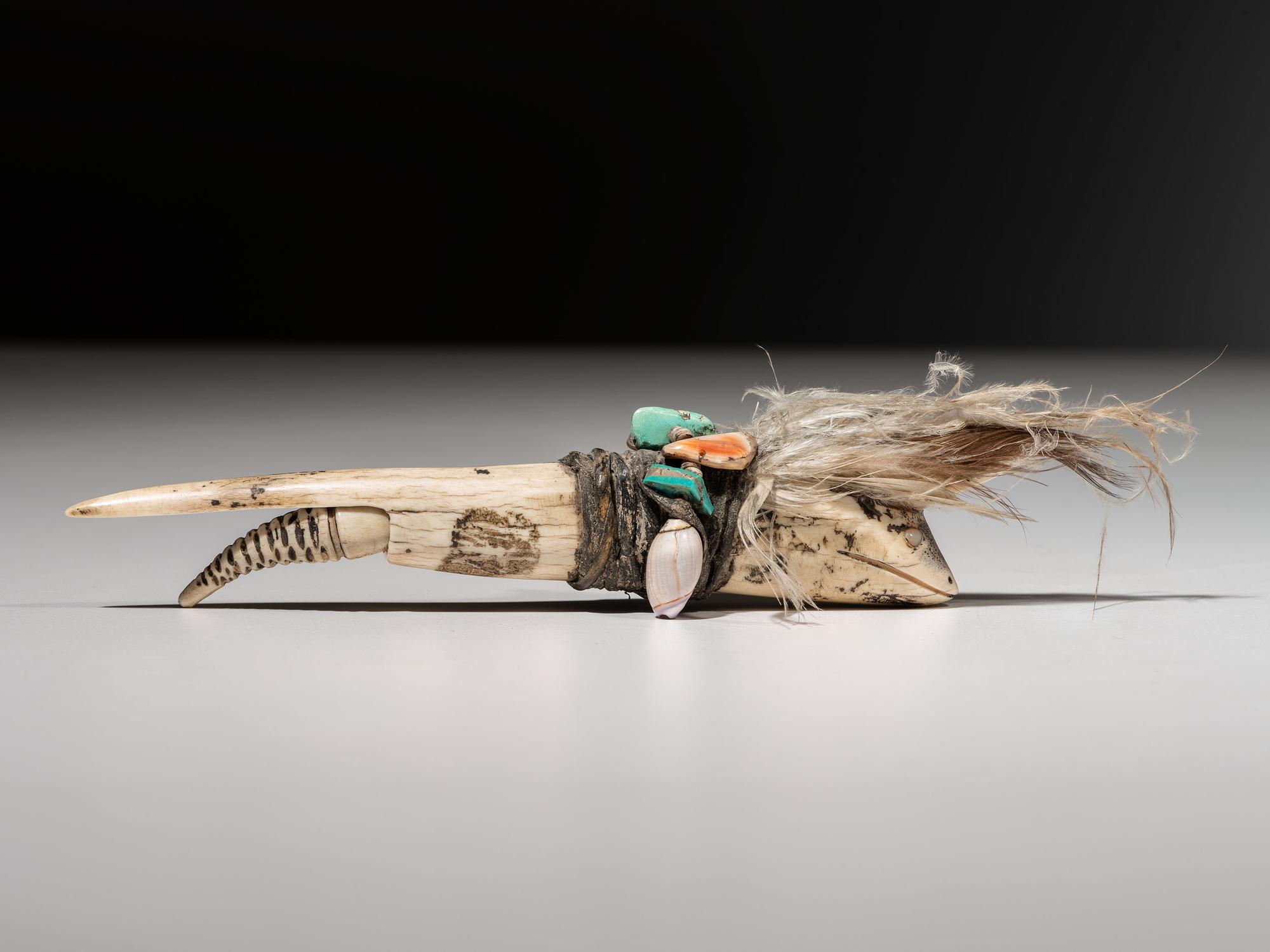 Carved Antler Fetish, Mountain Lion