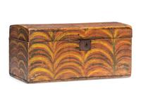 A Country Painted Pine Domed Top Blanket Box, 19th Century