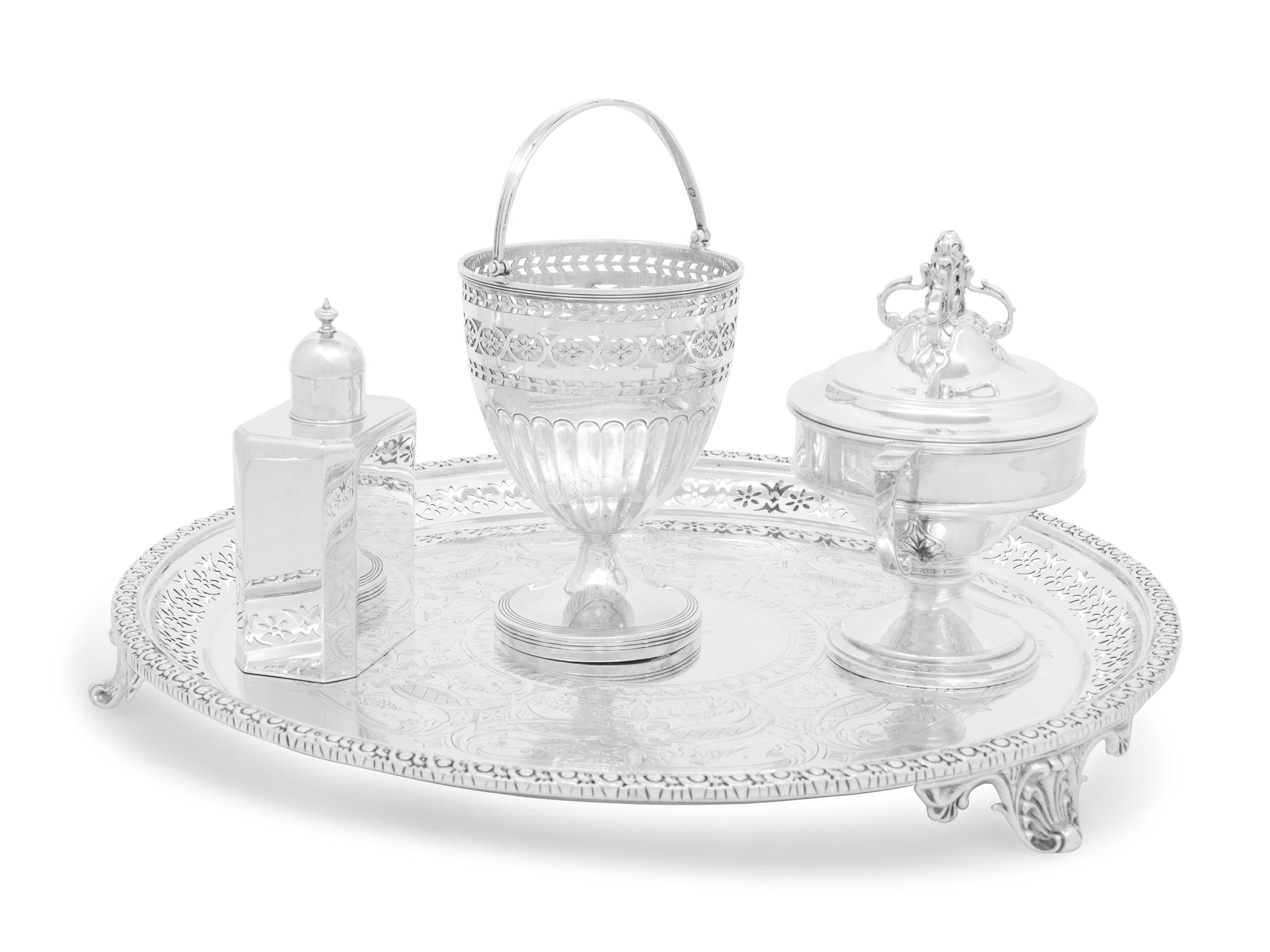 A Group of English Silver Table Articles